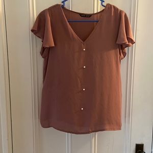 Mauve v-neck top
